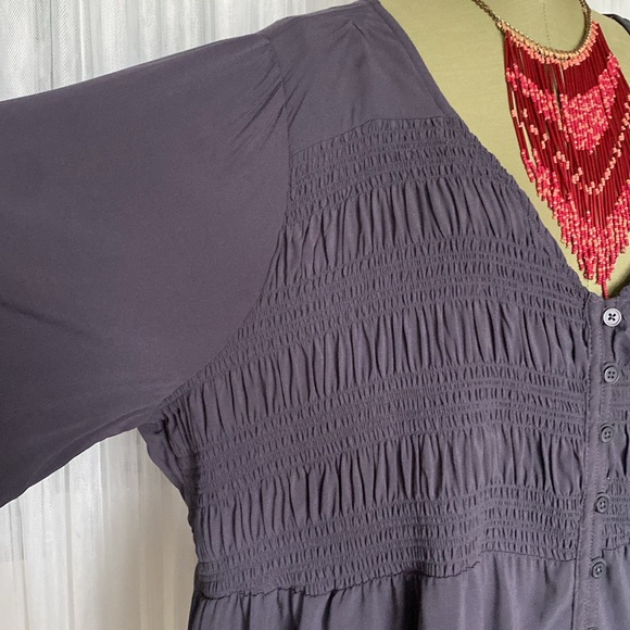 Torrid Challis smock 3/4 sleeves v-neckline button down! Size 3 - Picture 7 of 17